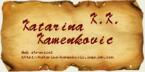 Katarina Kamenković vizit kartica